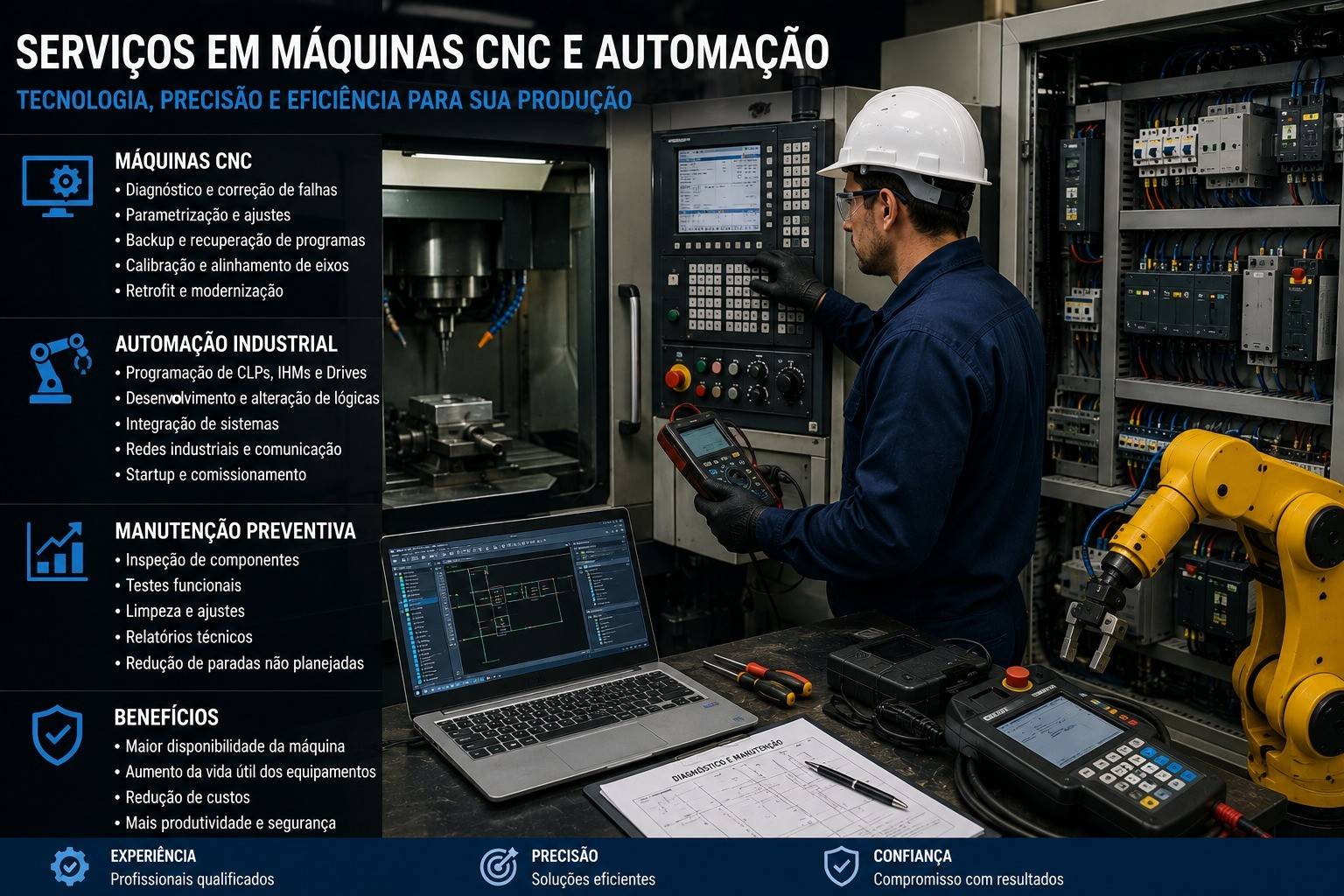 Serviços em Máquinas CNC e Automação